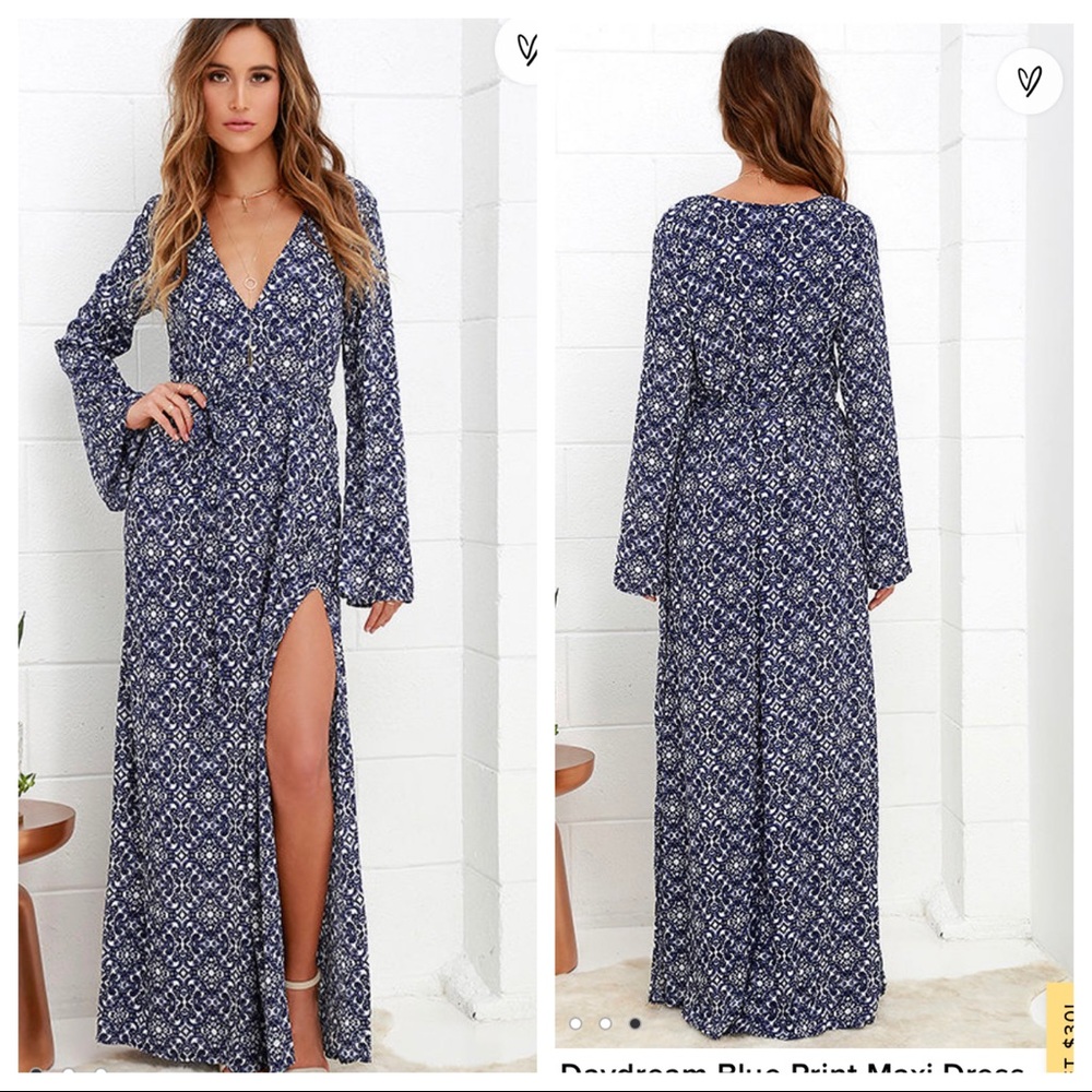 Mandala Daydream Blue Print Maxi Dress